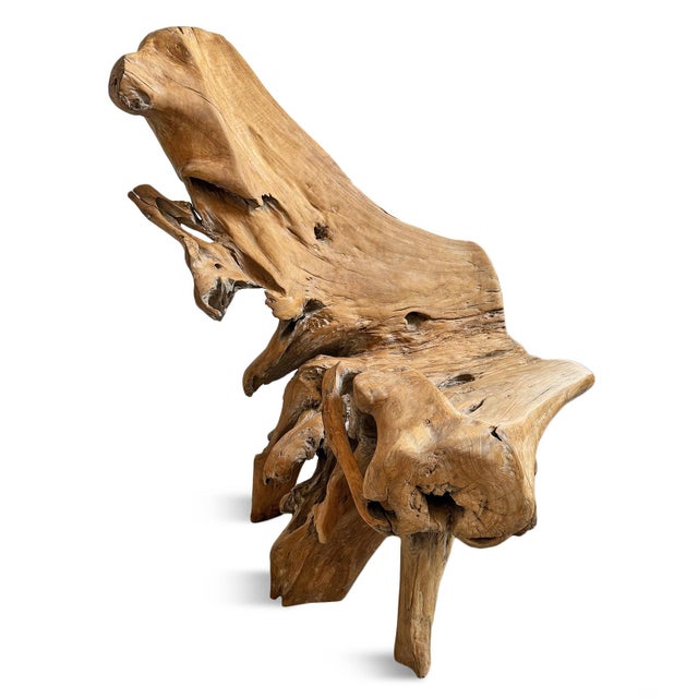 Contemporary Organic Modern Vintage Freeform Teak Root Chair For Sale - Image 3 of 6