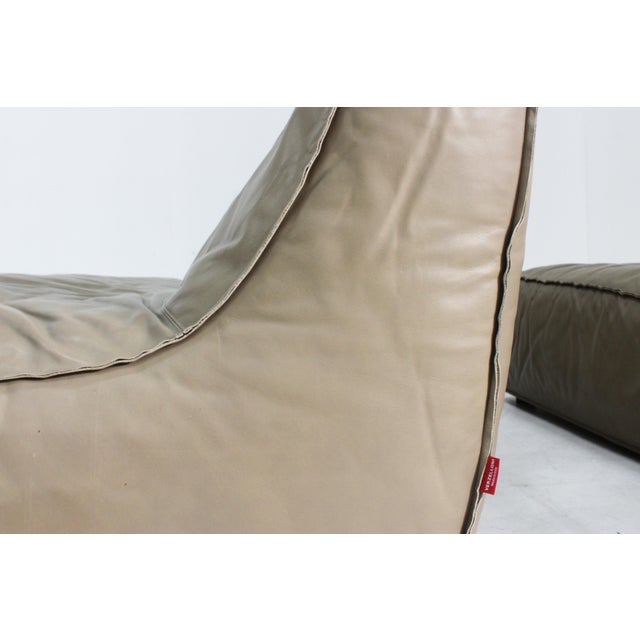 1990s Vintage Modular Green Leather Sofa by Verzelloni, Italy, 1990s, Set of 2 For Sale - Image 5 of 15