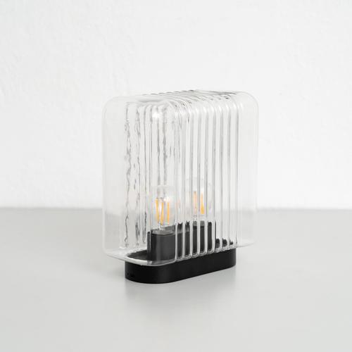 Metal Glass & Aluminum Lari Mini Table Lamp by Angelo Mangiarotti, 2023 For Sale - Image 7 of 15