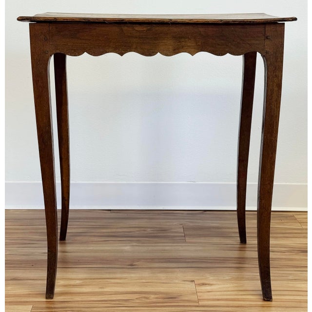 Brown Antique Hand-Carved Single Drawer Walnut Side Table For Sale - Image 8 of 13