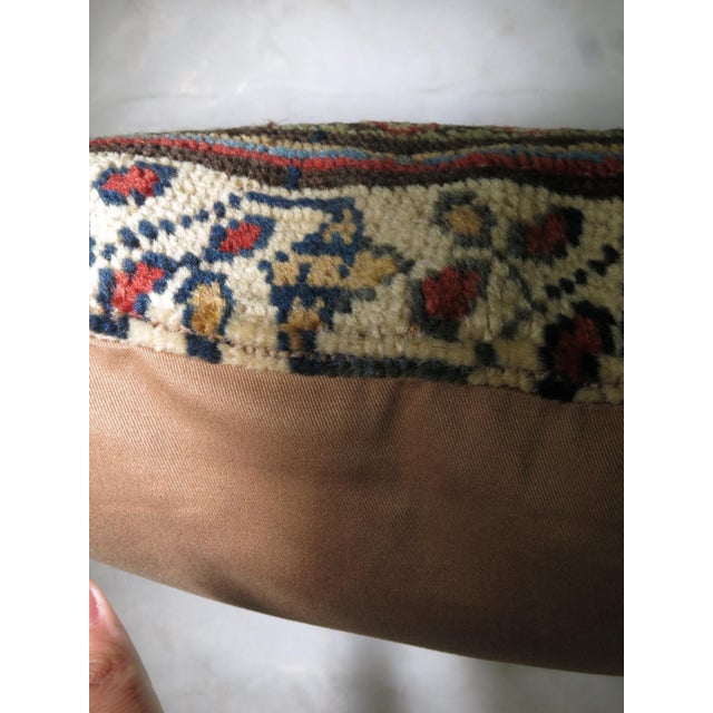 Folk Art Zabihi Collection Patchwork Tribal Kurdish Rug Pillow For Sale - Image 3 of 4