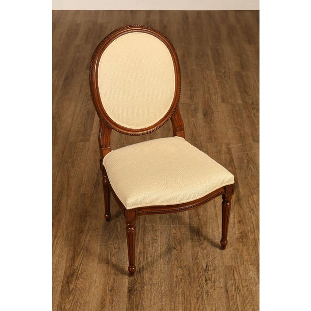 Wood Louis XVI Style Set Of 16 Oval Back Dining Chairs For Sale - Image 7 of 18