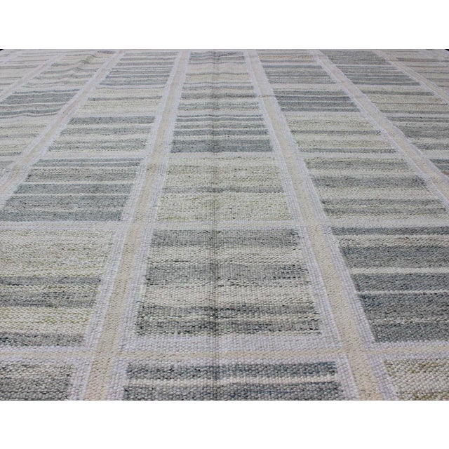 Early 21st Century Neutral Modern Scandinavian Flat-Weave Rug by Keivan Woven Arts 9'4 X 11'9 For Sale - Image 5 of 11
