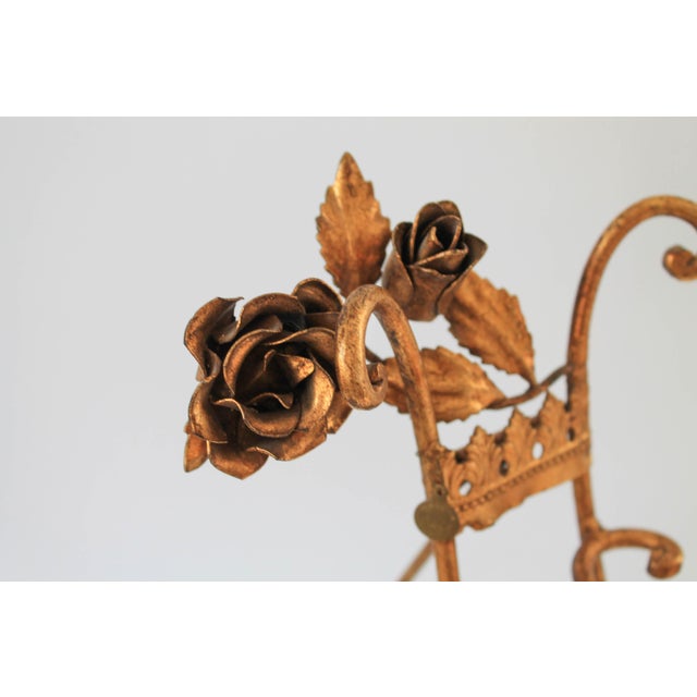 Italian Vintage Italian Gilded Tea Towel Holder For Sale - Image 3 of 11