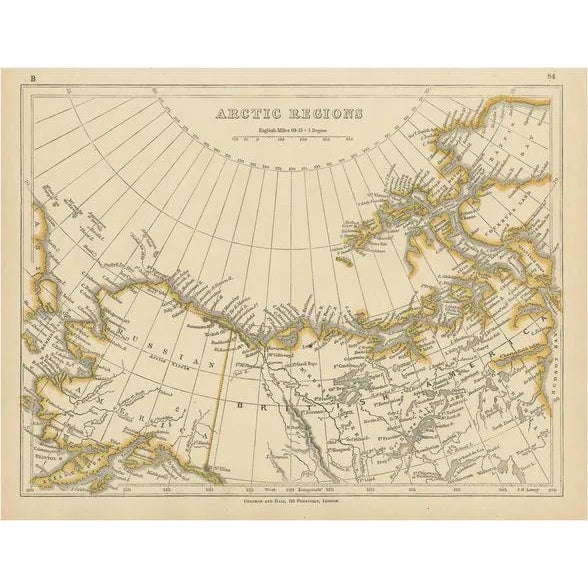 Antique Map of the Arctic Regions by Lowry 1852 For Sale