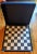 Regency Italian Renzo Romagnoli Leather and Chrome Black and Cream Chess Set For Sale - Image 11 of 12