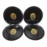 4 Vintage Couroc of Monterey Inglenook Wine 100 Year Commemorative Round Trays-Set of 4 For Sale