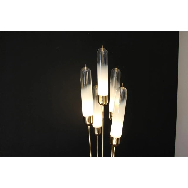 Mid-Century Floor Lamp in Murano Glass and Brass in the style of Mazzega For Sale - Image 11 of 13
