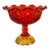 Vintage Victorian Orange Red Amberina Glass Compote Bowl For Sale