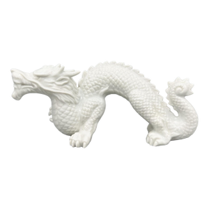 1960s Blanc De Chine Style White Porcelain Dragon Figurine — Chinoiserie / Hollywood Regency