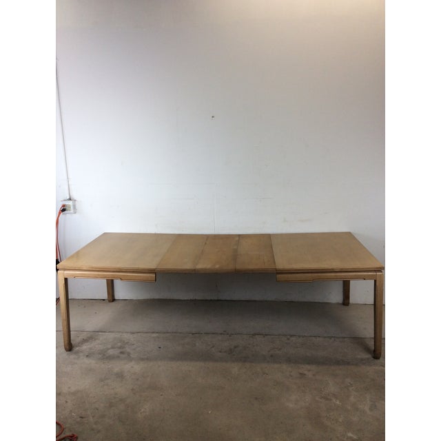 1960s Mid Century Modern Blonde Dining Table With 3 Leafs For Sale - Image 5 of 16