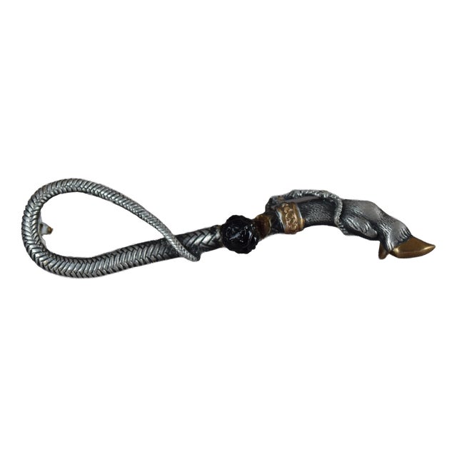 Vintage Snake-Tail and Bull-Leg Motif Brooch in Silver with Gold-Tone Accents, 1930s For Sale