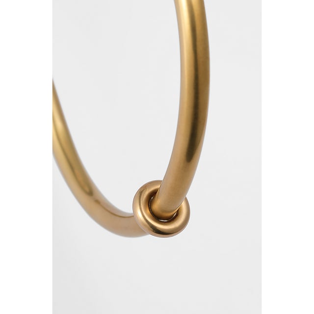 2020s Amber Lewis for Visual Comfort Signature Ingela 24" Single Sconce in Hand-Rubbed Antique Brass with Silk Pleat Shade For Sale - Image 5 of 8