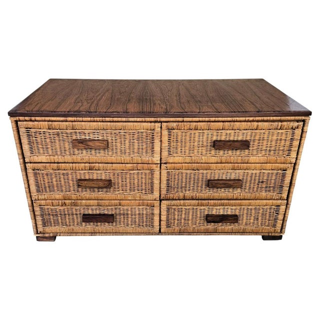 Vintage Italian Bamboo and Rattan Bohemian Chest of Drawers, 1960s For Sale - Image 9 of 9