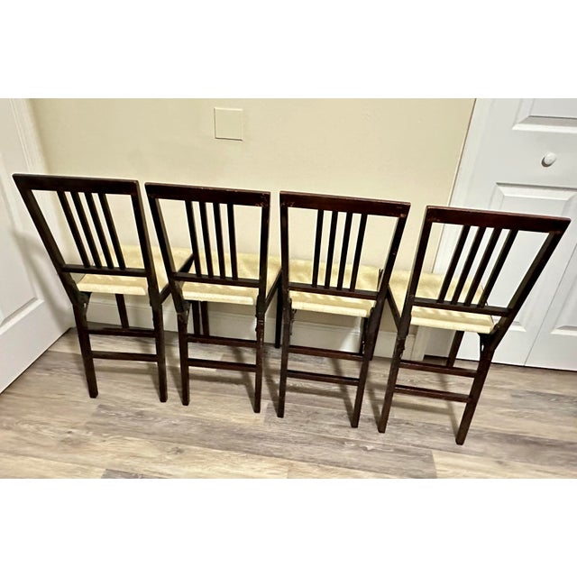 Mid-Century Modern Vintage Mid 20th Century Leg-O-Matic Folding Chairs- Set of 4 For Sale - Image 3 of 12