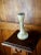 19th French Clichy Blown Glass Vase With Serrated Neck, Marbled White With Gold Inclusions For Sale - Image 10 of 11