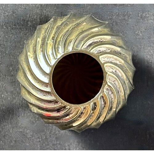 Art Deco Vintage Brass/Silver-Plated Swirl Vase For Sale - Image 3 of 4