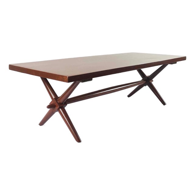 1960s American Modern Walnut Coffee Table For Sale