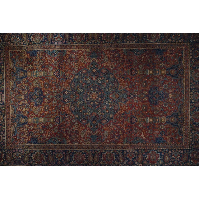 Late 18th Century Antique Mohtasham Kashan Rug 4'2'' X 6'7'' For Sale - Image 5 of 10