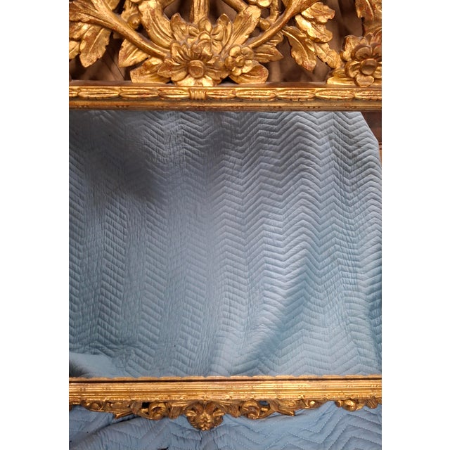 Spectacular Baroque Style Floral Carved Victorian Mirror For Sale - Image 9 of 11