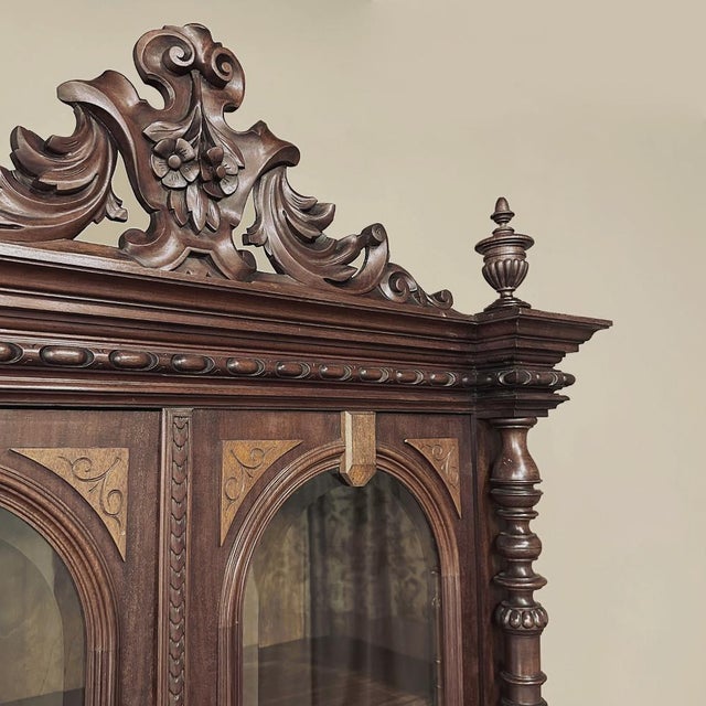 19th Century French Napoleon III Period Neoclassical Mahogany Bookcase ~ Bibliotheque For Sale - Image 10 of 18