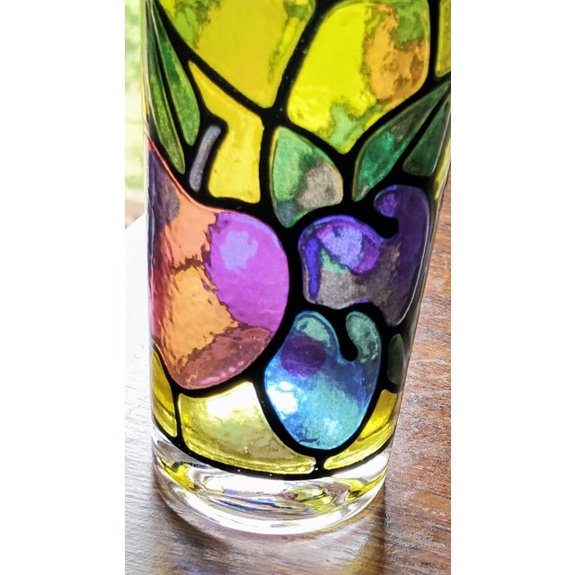 Vintage Stain Glass Colored Fruit Drinking Glasses Set 7 Chairish