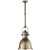 Country Industrial Small Pendant in Antique Nickel with Antique Nickel Shade Designer: Chapman & Myers Min. Custom Height:...