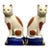 Vintage MCM Fitz & Floyd Staffordshire Style Cat Figurines Bookends-Pair For Sale