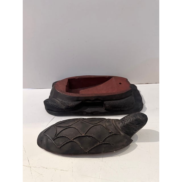 1980s 1980s Hand Carved Turtle Box For Sale - Image 5 of 11