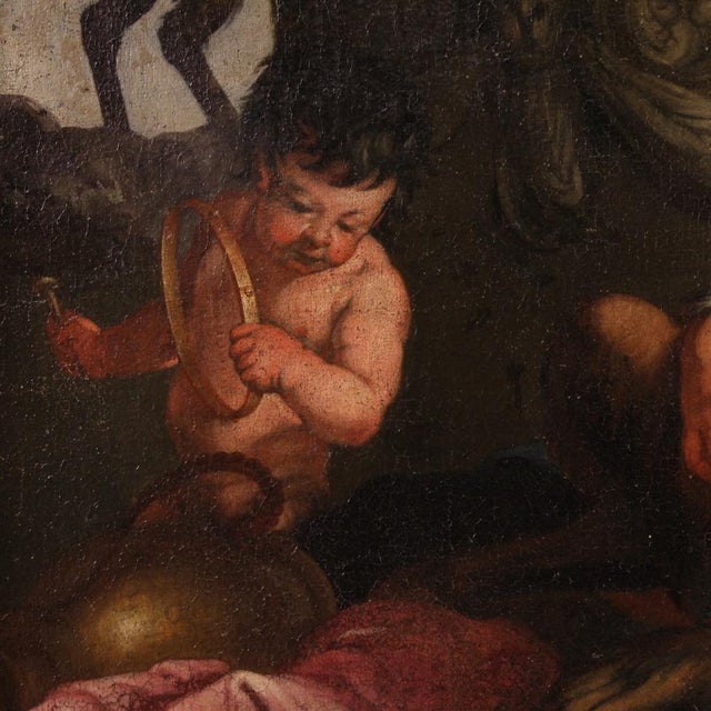 Great 17th Century Mythological Painting, Bacchanal, 1650, Oil on Canvas For Sale - Image 10 of 15