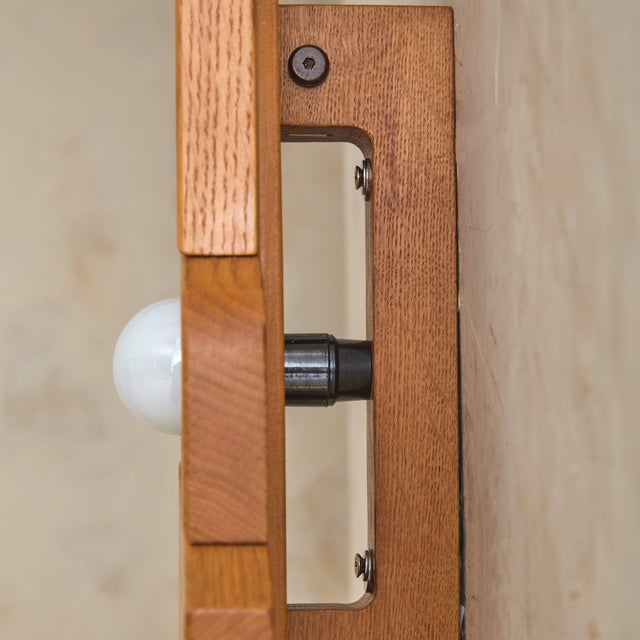 1970s Pair of French Elm Sconces in the Manner of Maison Regain, 1970s For Sale - Image 5 of 11