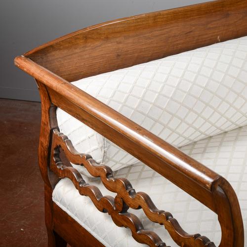 Three-Seater Sofa in Walnut For Sale - Image 4 of 9