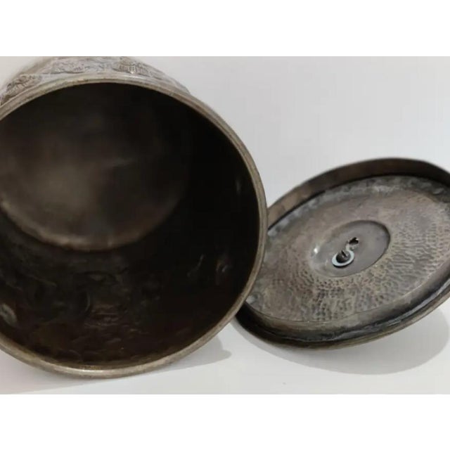 Bronze 1990s Castilian Imports Brass Embossed Monkey Canisters- Set of 2 For Sale - Image 8 of 9