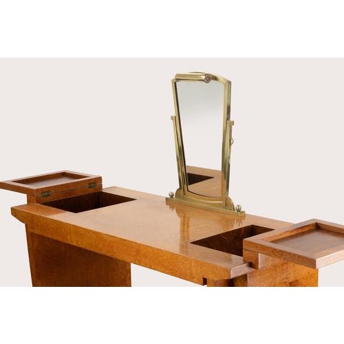 Wood Art Deco Console in Mahogany and Amboyna by Jules Leleu, France, 1923 For Sale - Image 7 of 12