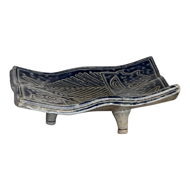 Vintage Mid Century Modern Fish Ceramic Tray For Sale