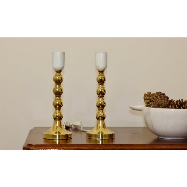 Mid-Century Swedish Brass Lamps, Set of 2 For Sale - Image 9 of 10