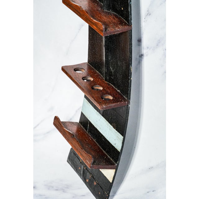 Cambridge University Antique Rowing Oar Trophy Pipe Rack Tobacciana Nautical Theme Home Wall Decor For Sale - Image 4 of 12