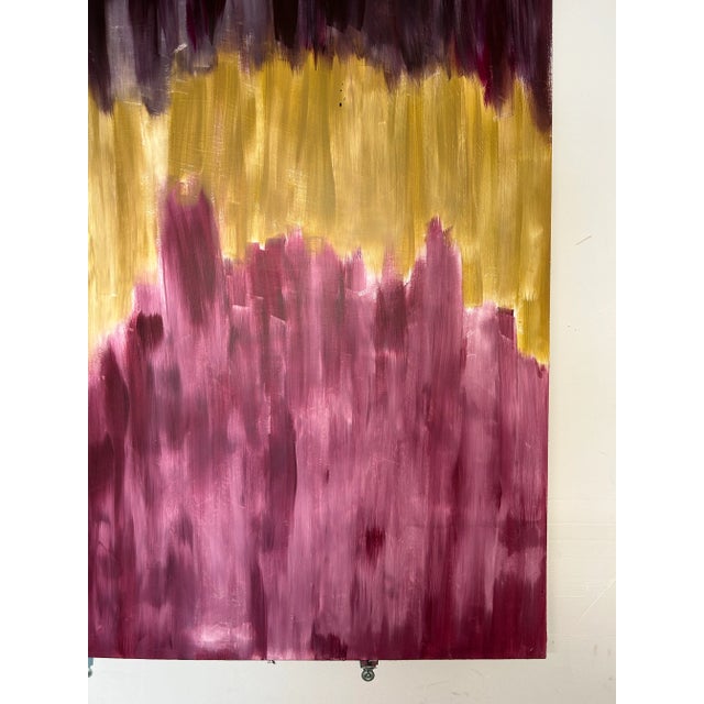 Original abstract acrylic painting on wood panel by Erik Sulander, signed on reverse. Unframed.