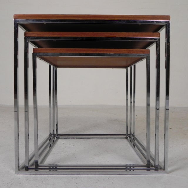 Brown Vintage Nesting Tables, 1960s, Set of 3 For Sale - Image 8 of 18