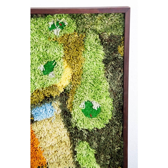 Mid Century Modern Tapestry Wall Hanging Rug Abstract Golf Course Links Shag 5x4 For Sale - Image 10 of 12