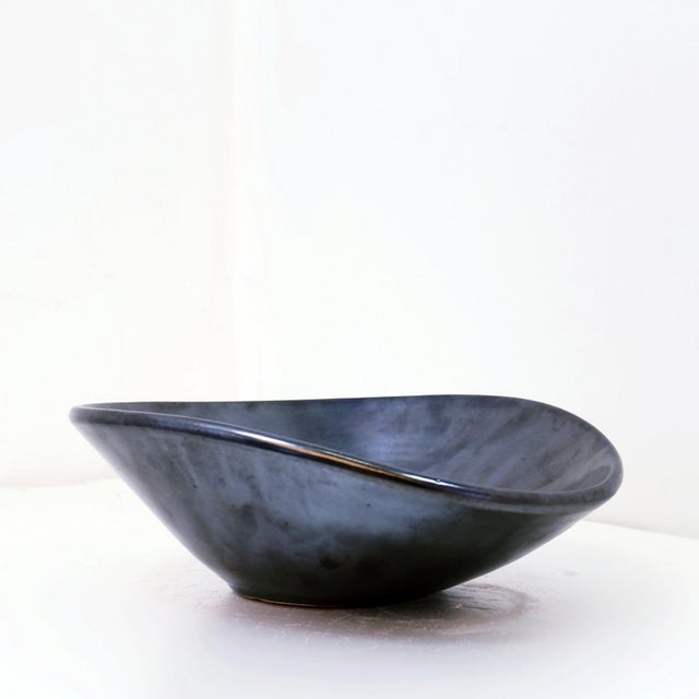 Vintage Grey Glazed Ceramic Vide-Poche For Sale - Image 9 of 10