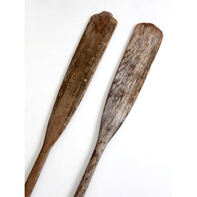 Vintage Wooden Boat Oars Pair For Sale - Image 13 of 15