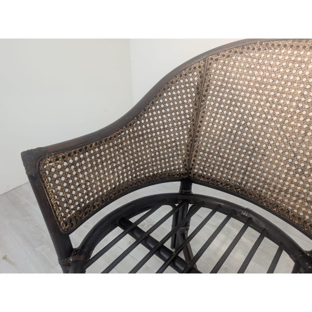 Wood Vintage Armchair with Raffia and Viennese Weave For Sale - Image 7 of 16