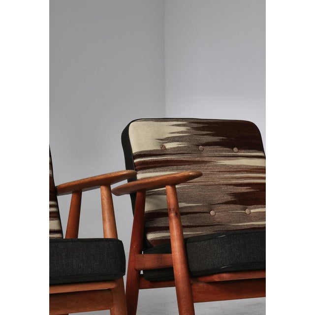 Set of Danish Modern Ge-240 Lounge Chairs in Oak attributed to Hans J. Wegner for Getama, 1955 For Sale - Image 6 of 18