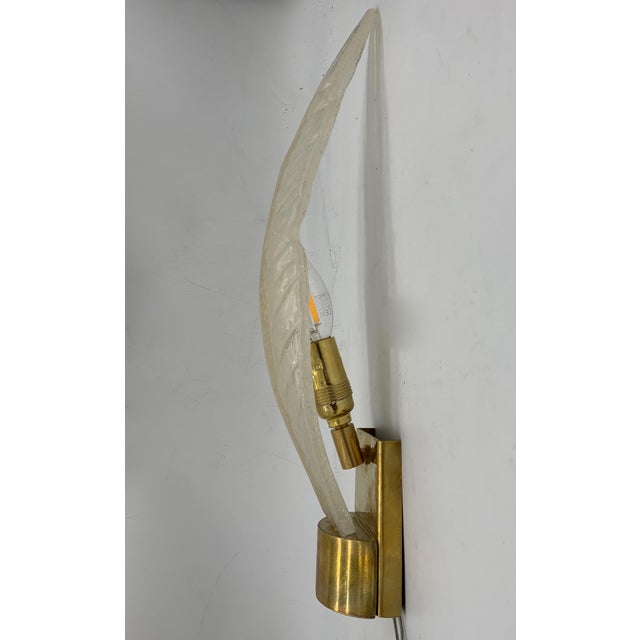 Glass and Gilt Leaf Wall Lamp attributed to Barovier, 1960 For Sale - Image 6 of 6