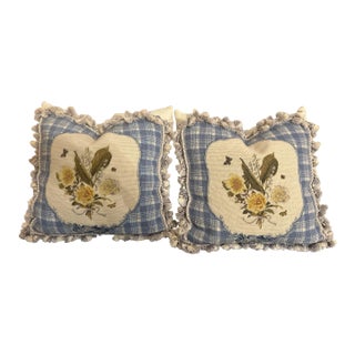 Pair of Vintage Needlepoint Pillows For Sale