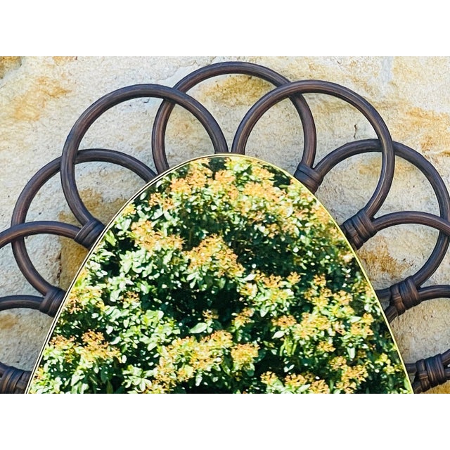 Mid-Century Oval Bamboo & Rattan Mirror, 1960s For Sale - Image 4 of 18