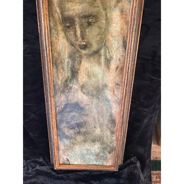 Mid-Century Modern Mid Century Modern Expressionism Portrait Painting by Narinko. For Sale - Image 3 of 10