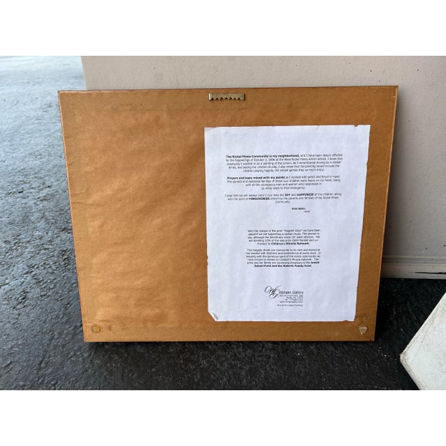 2000 - 2009 Vintage Framed Signed Print Children Playing Outside "Amish Happier Days" For Sale - Image 5 of 11