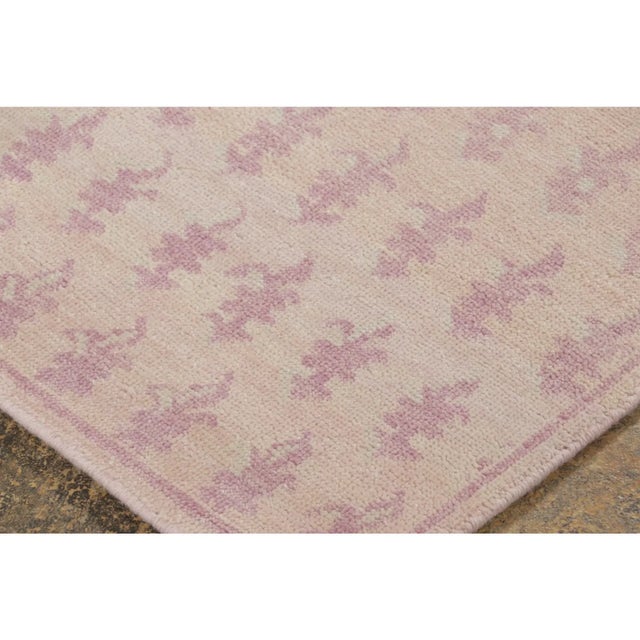 Late 20th Century Contemporary Block Print Floral Wool Runner by Rug & Kilim, India For Sale - Image 5 of 8